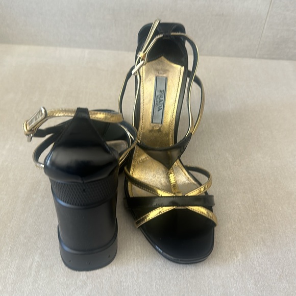 Prada Wedges in black and gold. - Picture 3 of 3